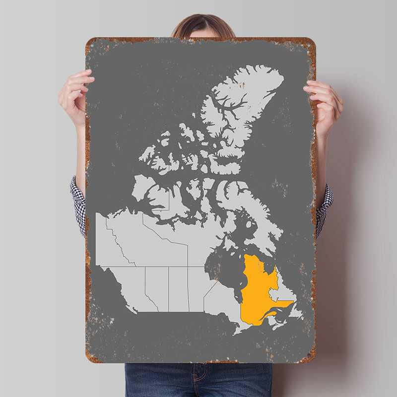 Retro Gaming Quebec - Mappa del Canada con Quebec in