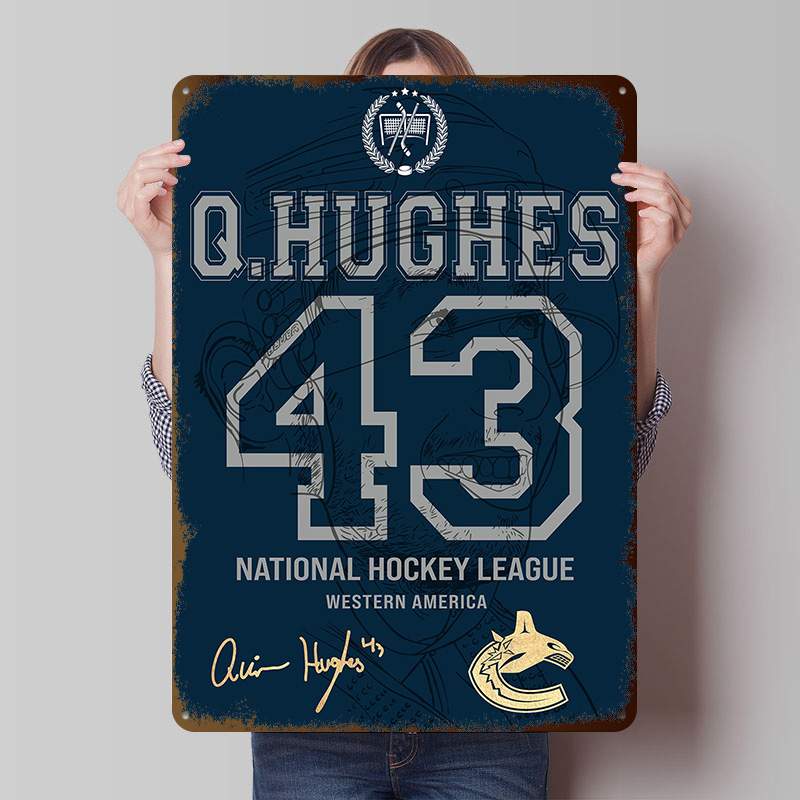 Retro Gaming Vancouver - Quinn Hughes 43 Vancouver Poster in