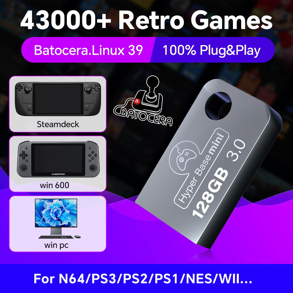 Retro Gaming On - Batocera 128G Chiavetta USB per Windows